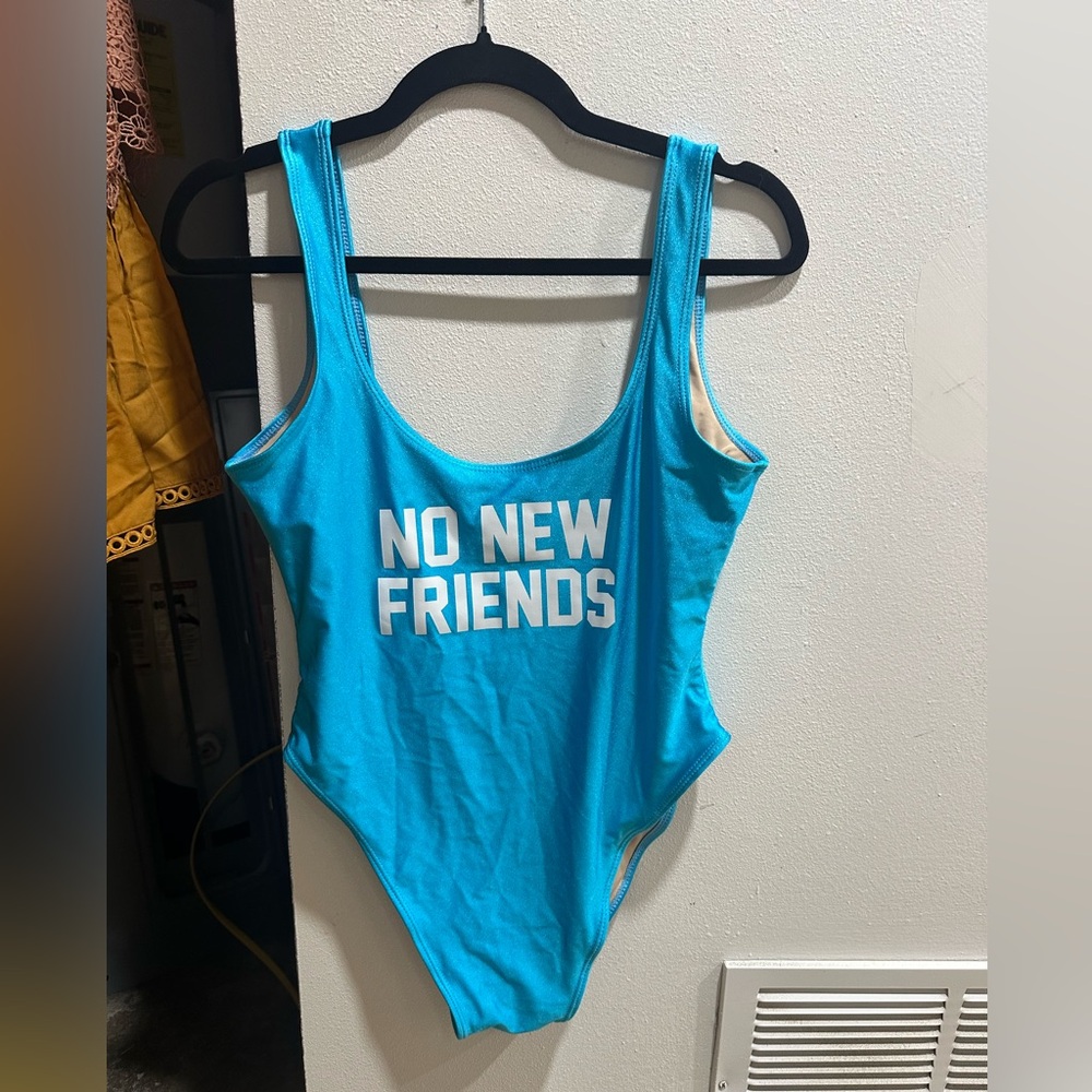 “NO NEW FRIENDS” One Piece Swimsuit
